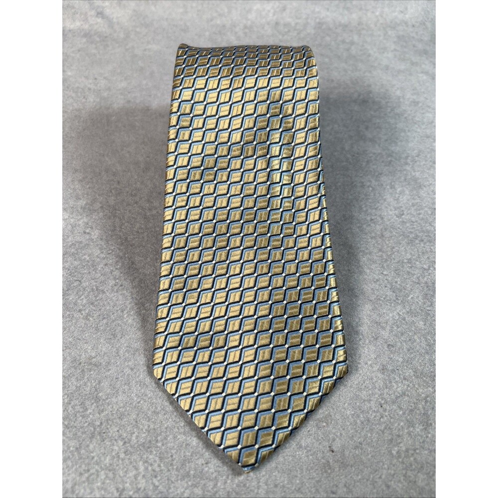 Van Heusen Blue & Gold diamond patterned silk tie